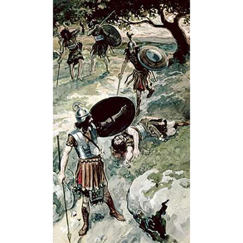 Abner and Asahel Black Modern Wood Framed Art Print by Tissot, James
