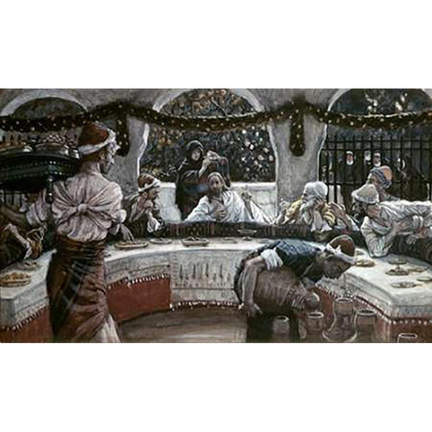 Alabaster Box of Very Precious Ointment Black Modern Wood Framed Art Print by Tissot, James