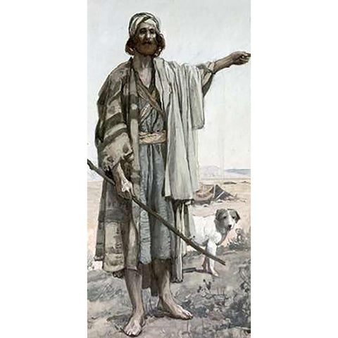 Amos White Modern Wood Framed Art Print by Tissot, James