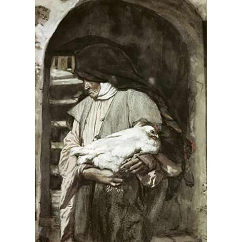 Anna White Modern Wood Framed Art Print by Tissot, James