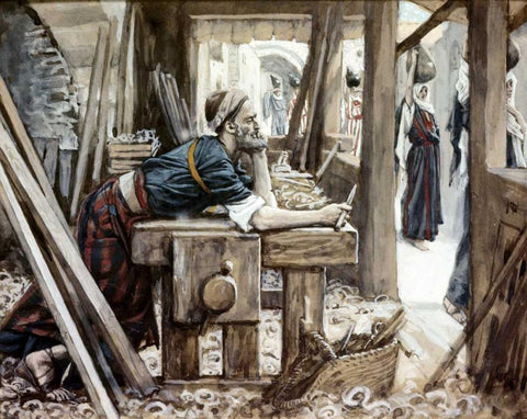 Anxiety of Joseph White Modern Wood Framed Art Print with Double Matting by Tissot, James Jacques