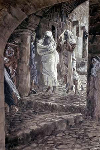Apparition of The Dead In Jerusalem White Modern Wood Framed Art Print with Double Matting by Tissot, James