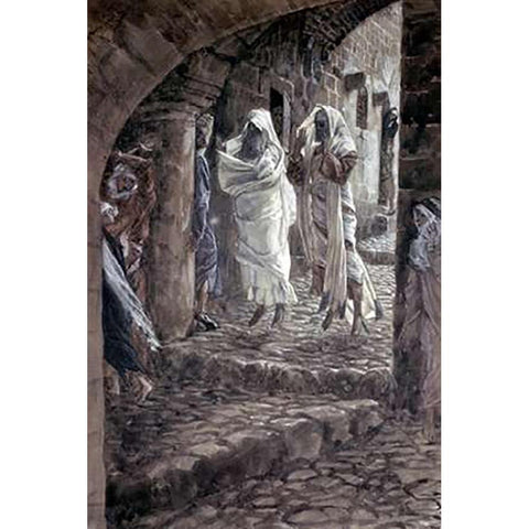 Apparition of The Dead In Jerusalem White Modern Wood Framed Art Print by Tissot, James