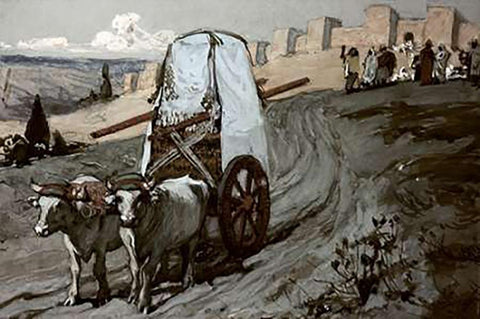 Ark Sent Away White Modern Wood Framed Art Print with Double Matting by Tissot, James