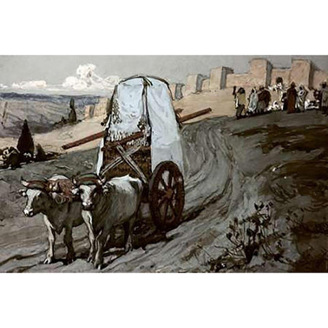 Ark Sent Away Gold Ornate Wood Framed Art Print with Double Matting by Tissot, James
