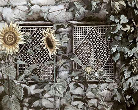 Behold! He Standeth Behind Our Wall Black Ornate Wood Framed Art Print with Double Matting by Tissot, James