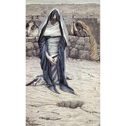 Blessed Virgin In Old Age White Modern Wood Framed Art Print by Tissot, James