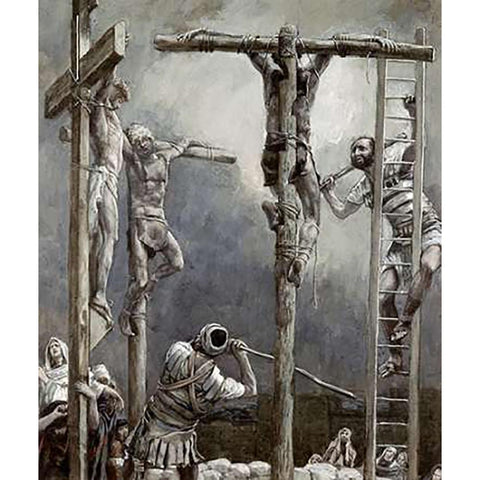 Breaking The Thieves Legs White Modern Wood Framed Art Print by Tissot, James
