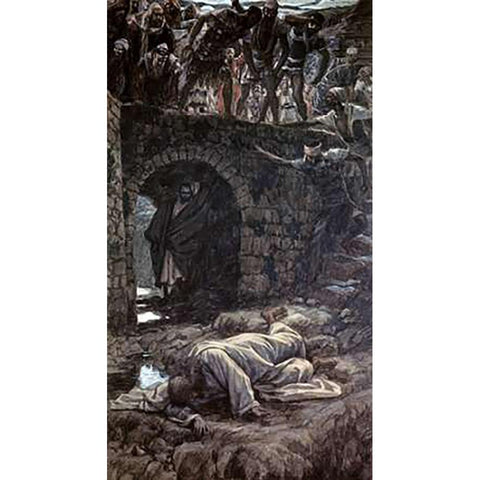 Bridge Over The Brook Kedron White Modern Wood Framed Art Print by Tissot, James