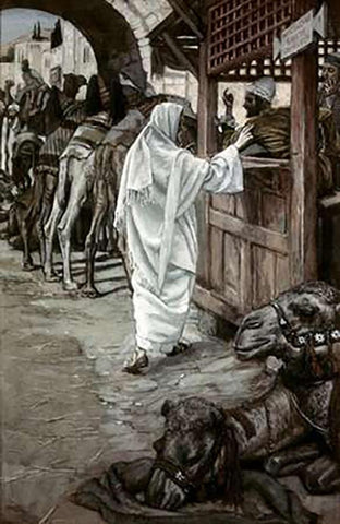 Calling of Matthew White Modern Wood Framed Art Print with Double Matting by Tissot, James