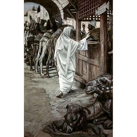 Calling of Matthew Black Modern Wood Framed Art Print with Double Matting by Tissot, James