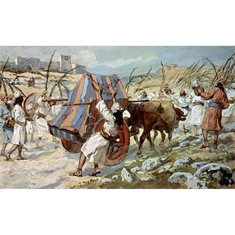 Chastisement of Uzzah Gold Ornate Wood Framed Art Print with Double Matting by Tissot, James