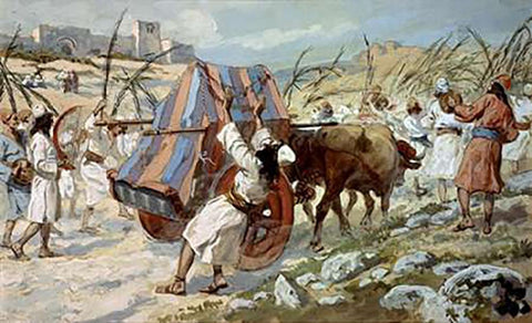 Chastisement of Uzzah White Modern Wood Framed Art Print with Double Matting by Tissot, James