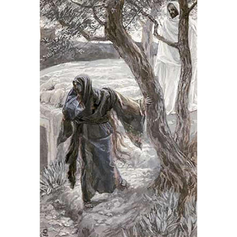 Museumist Appears to Mary Magdalene Black Modern Wood Framed Art Print with Double Matting by Tissot, James