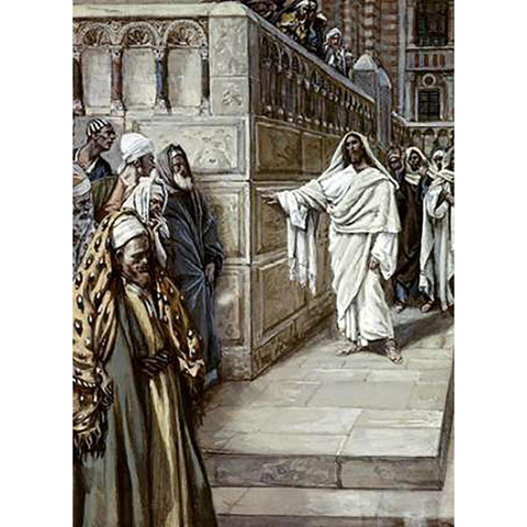 Corner Stone White Modern Wood Framed Art Print by Tissot, James