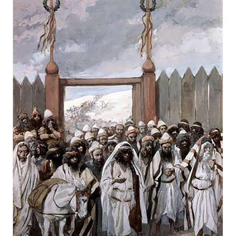 Craftiness of The Gideonites White Modern Wood Framed Art Print by Tissot, James