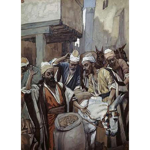 Cup Found Gold Ornate Wood Framed Art Print with Double Matting by Tissot, James