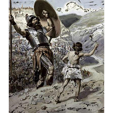 David Slings The Stone Black Modern Wood Framed Art Print with Double Matting by Tissot, James