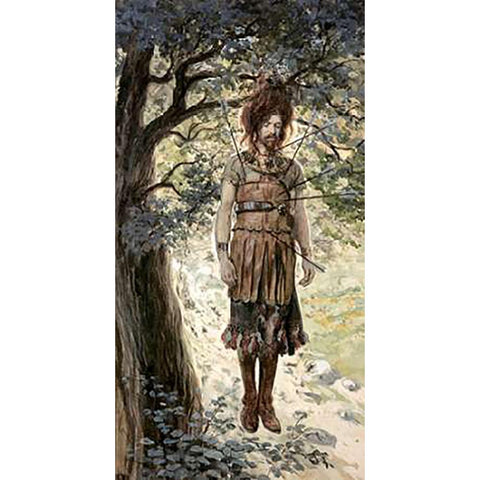 Death of Absalom Gold Ornate Wood Framed Art Print with Double Matting by Tissot, James