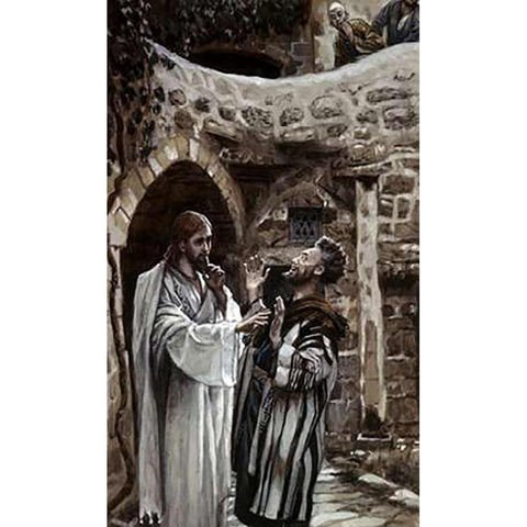 Dumb Man Vintagesessed of a Devil White Modern Wood Framed Art Print by Tissot, James