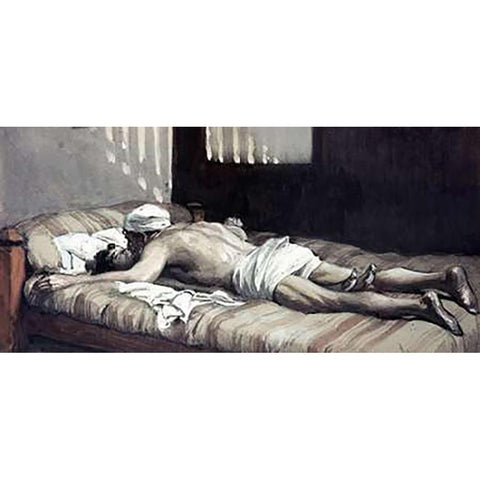 Elijah Raiseth The Widows Son Gold Ornate Wood Framed Art Print with Double Matting by Tissot, James