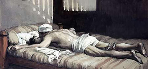 Elijah Raiseth The Widows Son White Modern Wood Framed Art Print with Double Matting by Tissot, James