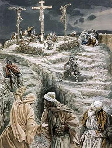 Eloi, Eloi Lama Sabachthani? White Modern Wood Framed Art Print with Double Matting by Tissot, James