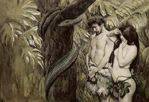 Gods Curse Black Ornate Wood Framed Art Print with Double Matting by Tissot, James