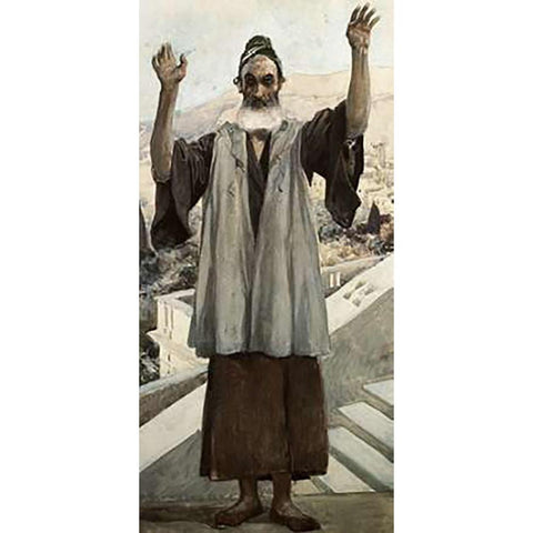 Habakkuk White Modern Wood Framed Art Print by Tissot, James