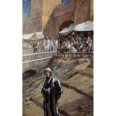 Hatred of The Just Black Modern Wood Framed Art Print with Double Matting by Tissot, James