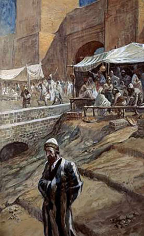 Hatred of The Just White Modern Wood Framed Art Print with Double Matting by Tissot, James