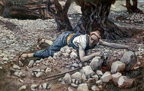 Hidden Treasure Black Ornate Wood Framed Art Print with Double Matting by Tissot, James