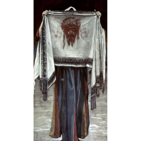 Holy Face White Modern Wood Framed Art Print by Tissot, James Jacques