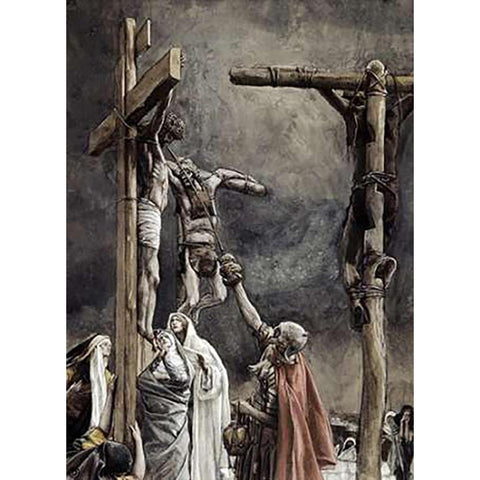 I Thirst, Vinegar Given To Jesus Gold Ornate Wood Framed Art Print with Double Matting by Tissot, James