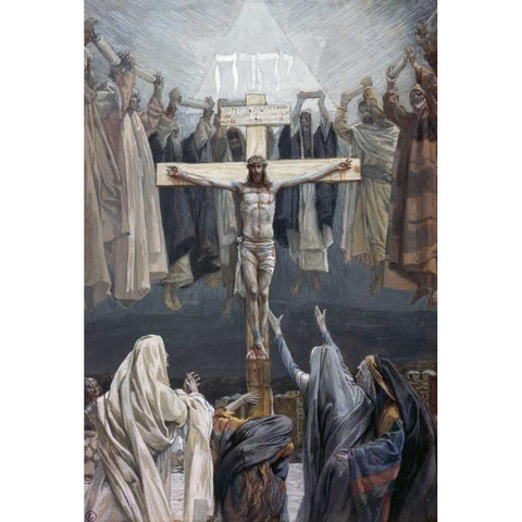 It Is Finished Black Modern Wood Framed Art Print with Double Matting by Tissot, James Jacques