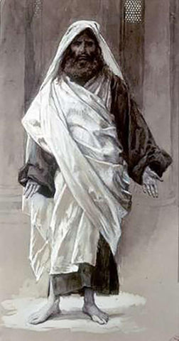 James The Greater White Modern Wood Framed Art Print with Double Matting by Tissot, James