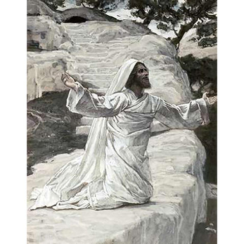 James The Lesser Gold Ornate Wood Framed Art Print with Double Matting by Tissot, James