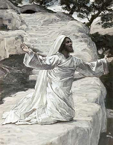 James The Lesser White Modern Wood Framed Art Print with Double Matting by Tissot, James