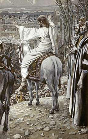 Jesus Beheld The City and Wept Over It White Modern Wood Framed Art Print with Double Matting by Tissot, James