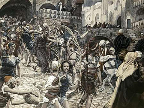 Jesus Led From Caiaphas White Modern Wood Framed Art Print with Double Matting by Tissot, James