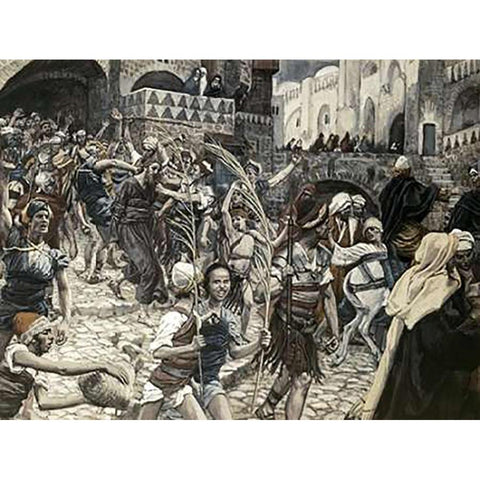 Jesus Led From Caiaphas Black Modern Wood Framed Art Print with Double Matting by Tissot, James