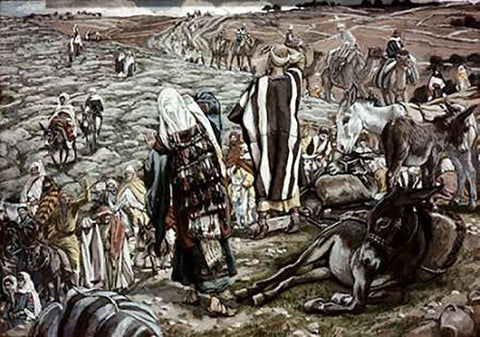 Jesus Lost White Modern Wood Framed Art Print with Double Matting by Tissot, James