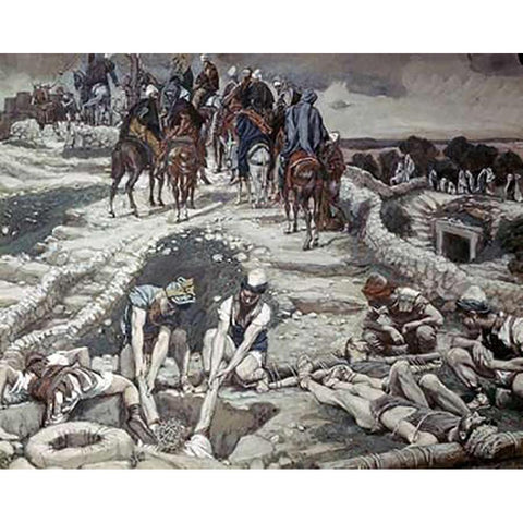Jesus Taken From The Old Cistern Black Modern Wood Framed Art Print by Tissot, James
