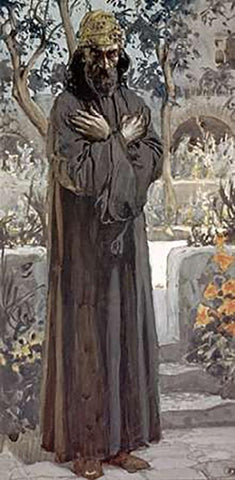 Joel Black Ornate Wood Framed Art Print with Double Matting by Tissot, James