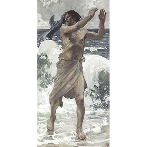 Jonah White Modern Wood Framed Art Print by Tissot, James