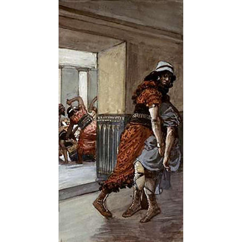 Jotham Is Saved Gold Ornate Wood Framed Art Print with Double Matting by Tissot, James