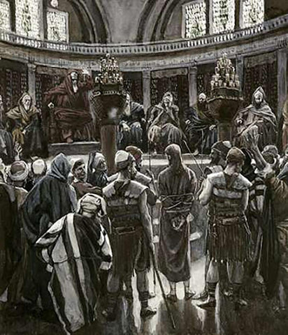 Judgement On The Morning of Good Friday White Modern Wood Framed Art Print with Double Matting by Tissot, James