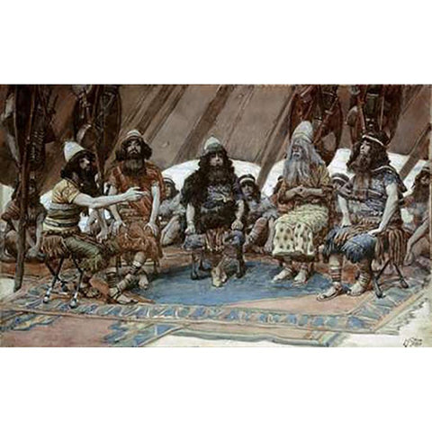 Kings of The Five Great Cities Gold Ornate Wood Framed Art Print with Double Matting by Tissot, James