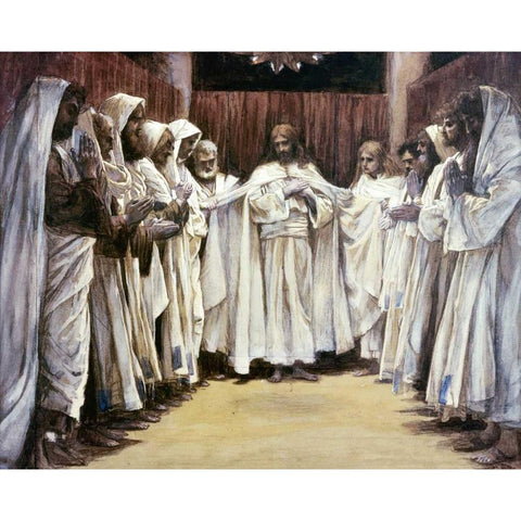 Last Discourse of Our Lord Jesus Christ White Modern Wood Framed Art Print by Tissot, James Jacques