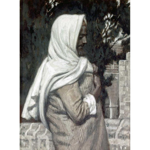 Lazarus Black Modern Wood Framed Art Print by Tissot, James Jacques